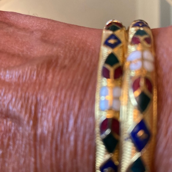 Vintage enamelled cloisonné bangles - Picture 4 of 4